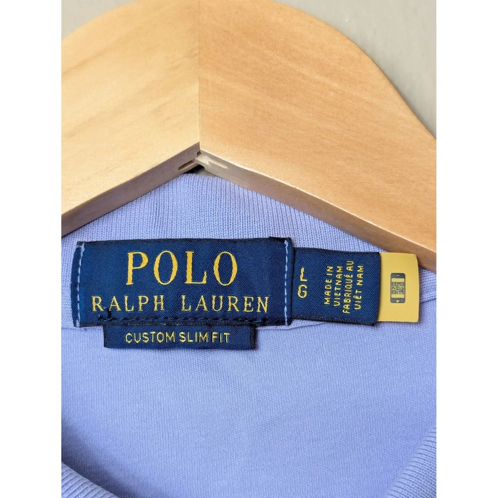 Polo Ralph Lauren Polo Shirt Mens L Purple Slim Fit Short Sleeve Pony Logo